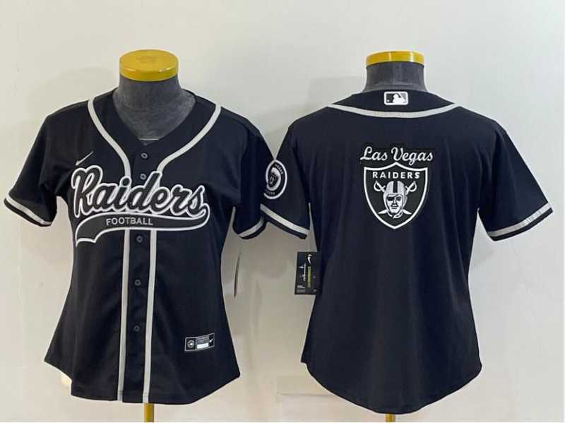 Women's Las Vegas Raiders Black Team Big Logo With Patch Cool Base Stitched Baseball Jersey,We sell and wholesale Women's Las Vegas Raiders Black Team Big Logo With Patch Cool Base Stitched Baseball Jersey on line form chian!